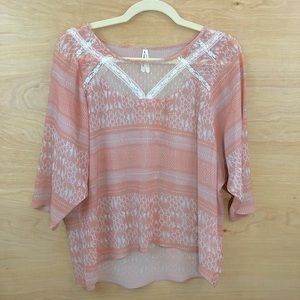 Gentle Fawn sheer Pink Blouse w/batwing sleeve xsm